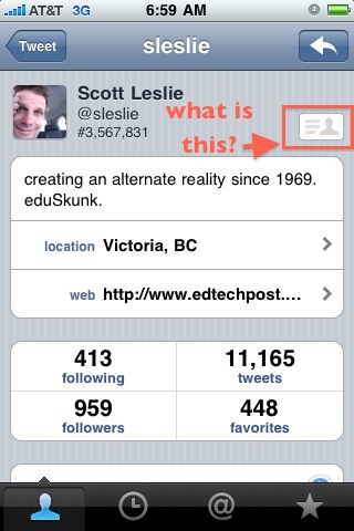  little card icon– like here in Scott Leslie's profile: Nice, look at the 