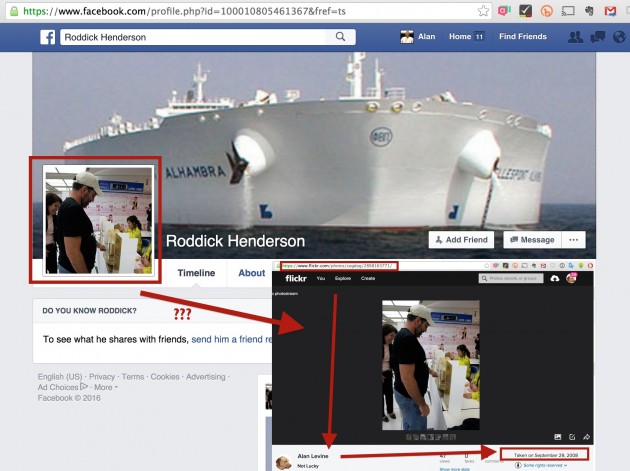Curious how "Roddick's Facebook profile photo is an exact copy of  a photo of me taken in Japan in 2008