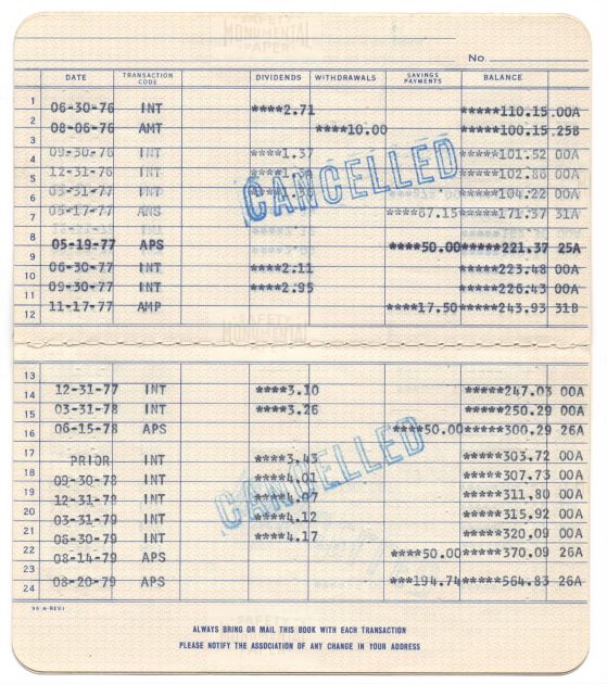 More deposits into my account in the late 1970s