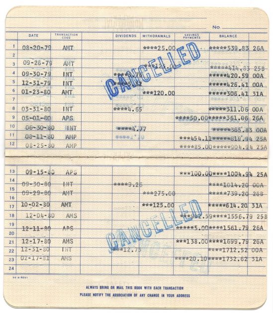 Savings into early 1980s