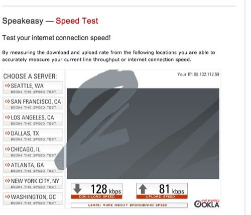 Alltel speed test results