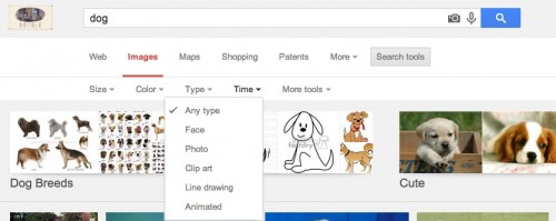 google image search options