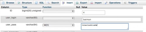 passwording mysql