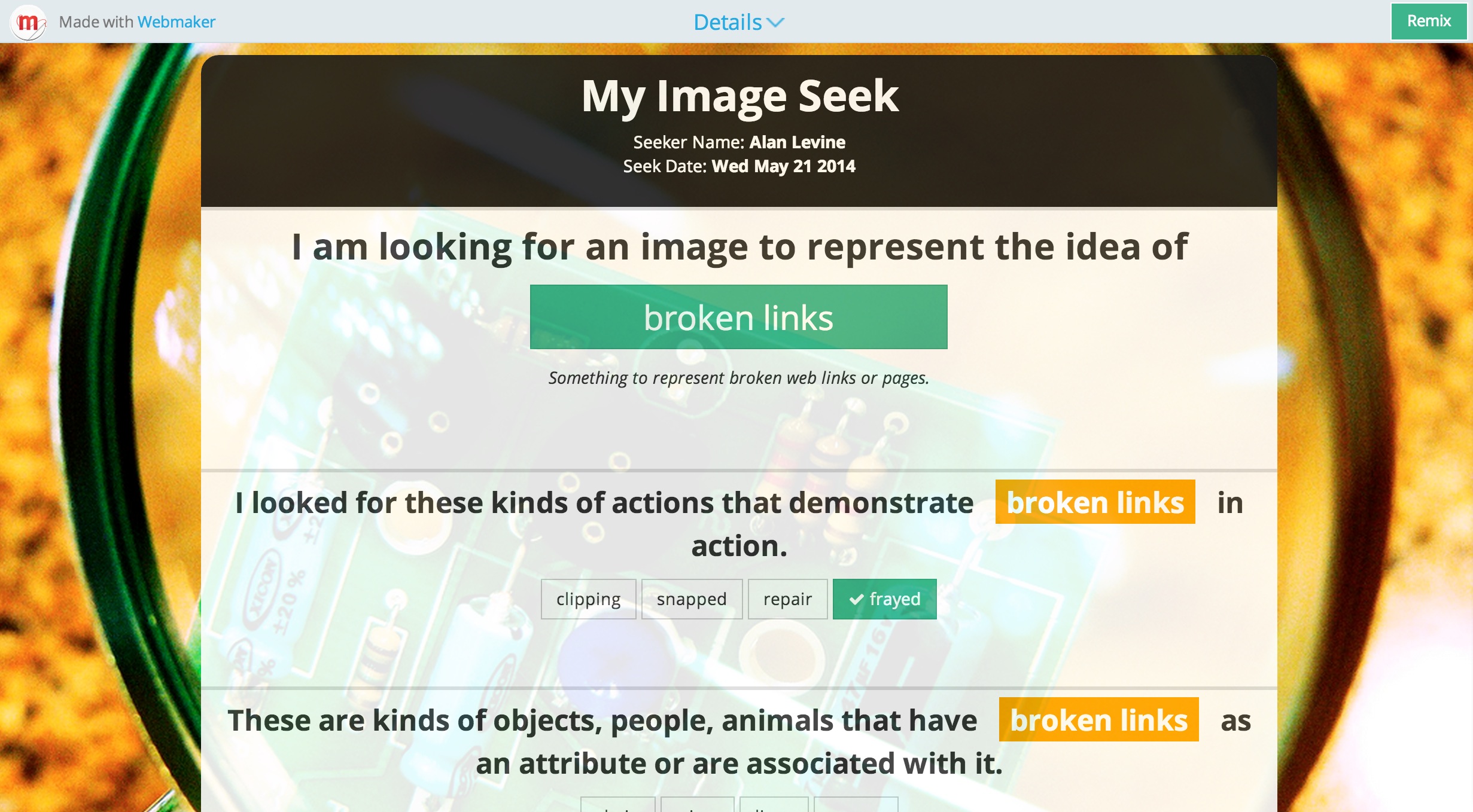 Image Seek: A Mozilla Thimble Make – CogDogBlog