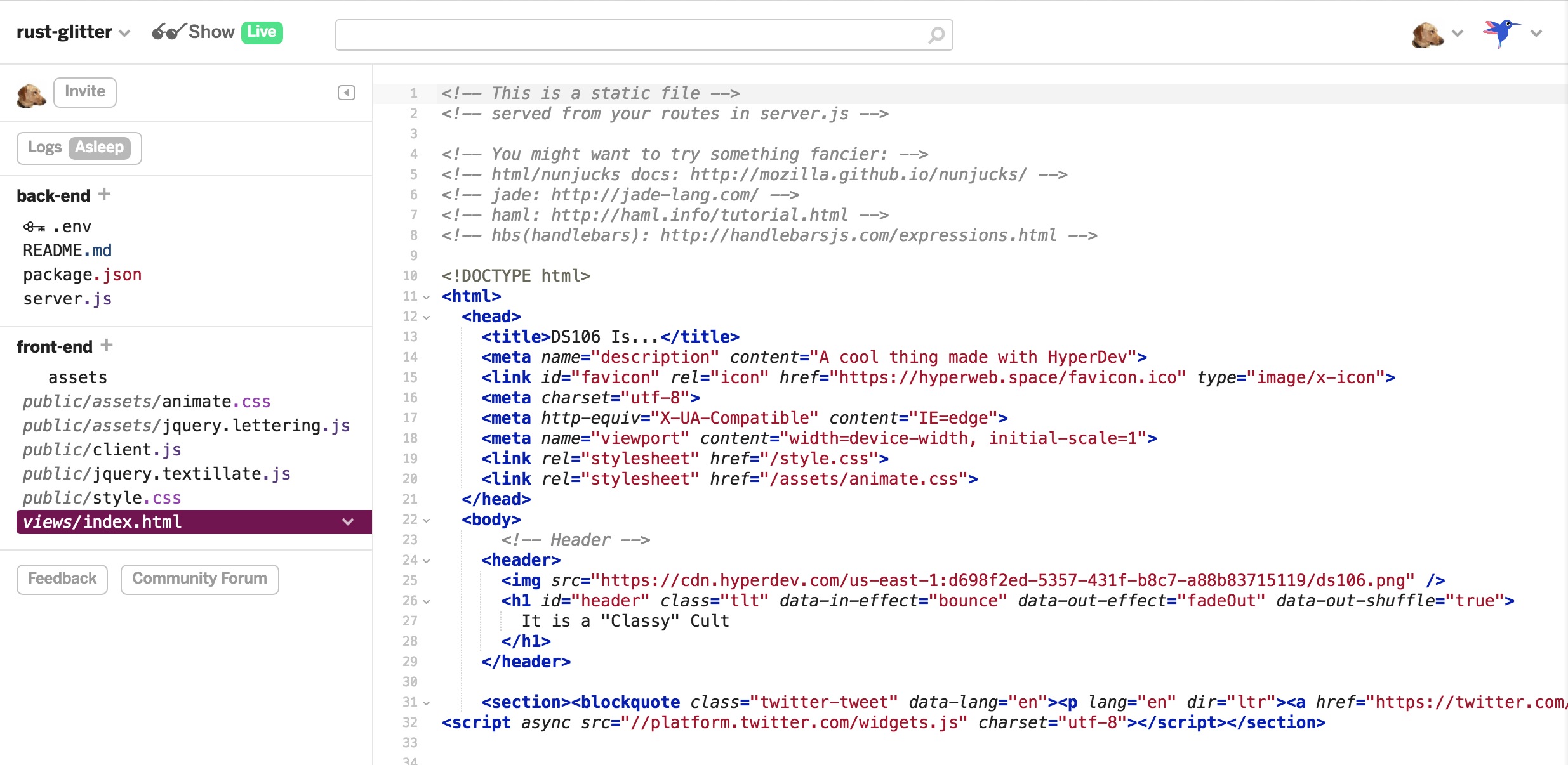 Taking a Spin on HyperDev – CogDogBlog