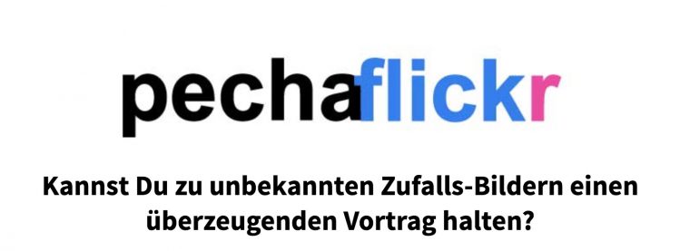 web site with large title "pechaflickr" and below it German text 