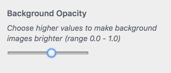Background opacity slider indicating the range is 0 to 1.0; the position is at 0.6