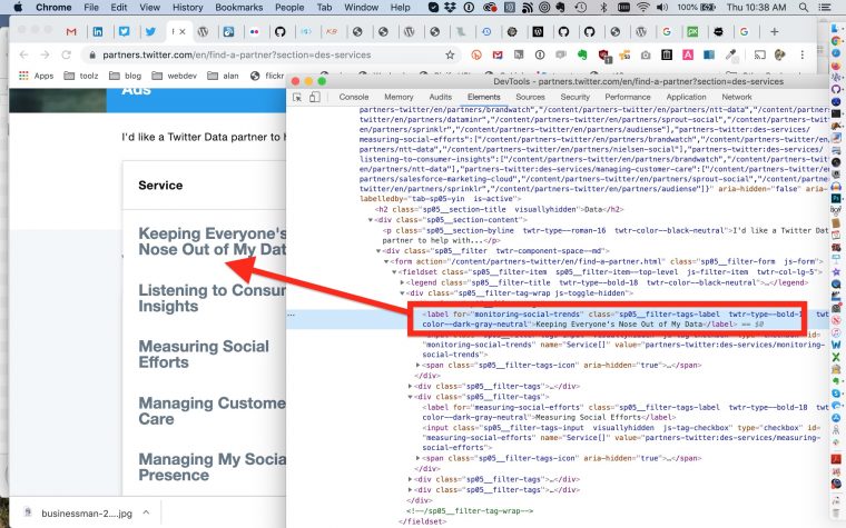 The same portion of text in the code has been changed, and a red arrow points to the web page view showing it has changed too.