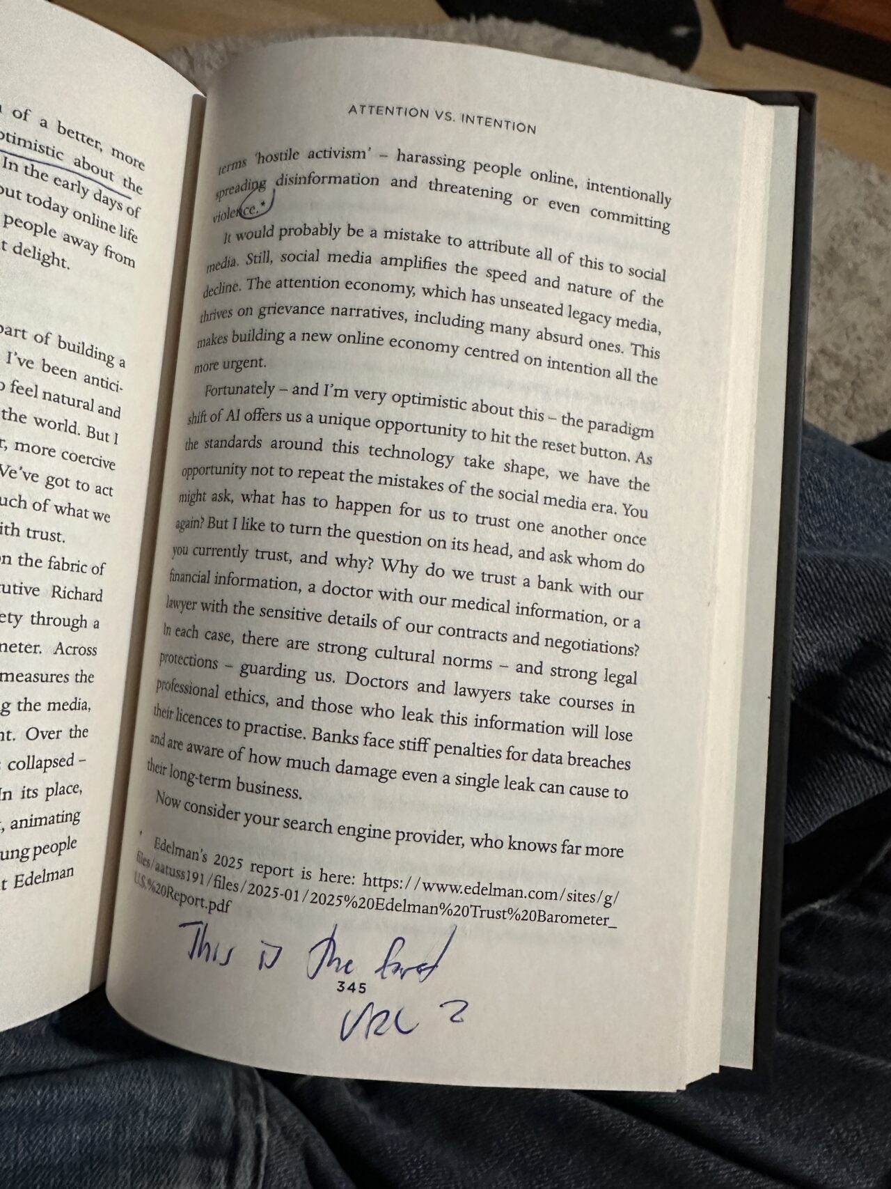 Page 345 of This is for Everyone where the first URL appears as a footnote to an asterisk in the next. A person has written with pen This is the first URL?