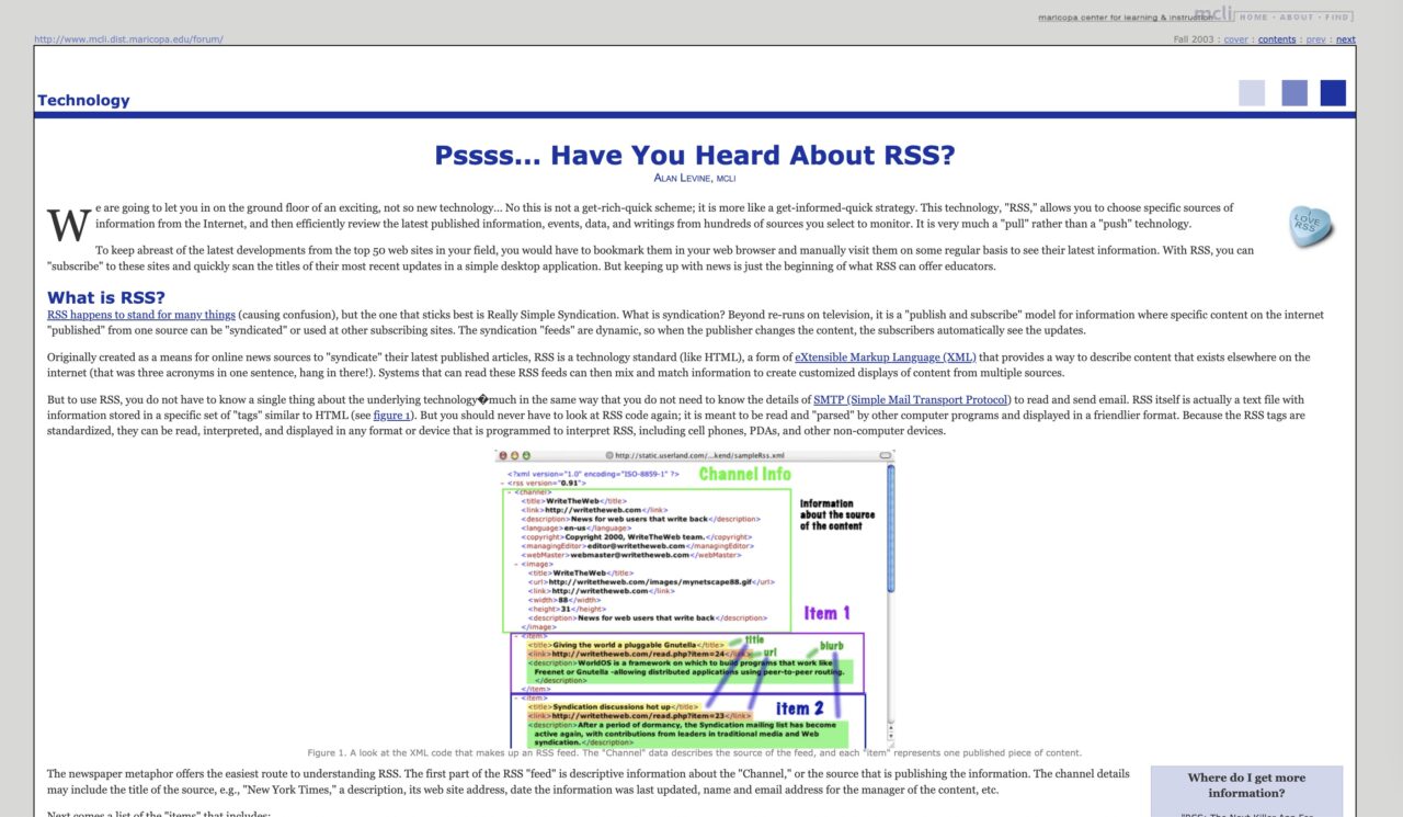 Artlce called Pssss Have you Heard About RSS